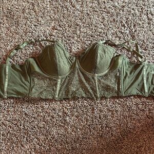 Green Lace Underwire Bra/corset